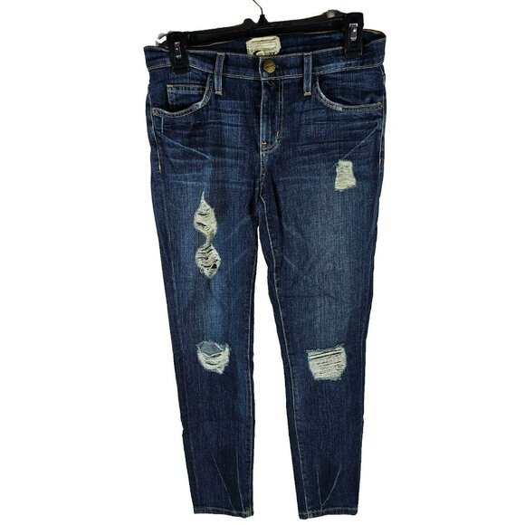 Current/Elliott Denim - Current Elliott Stiletto Skinny Mid Rise Jeans Women's Size 27 Dark Blue 27x26"